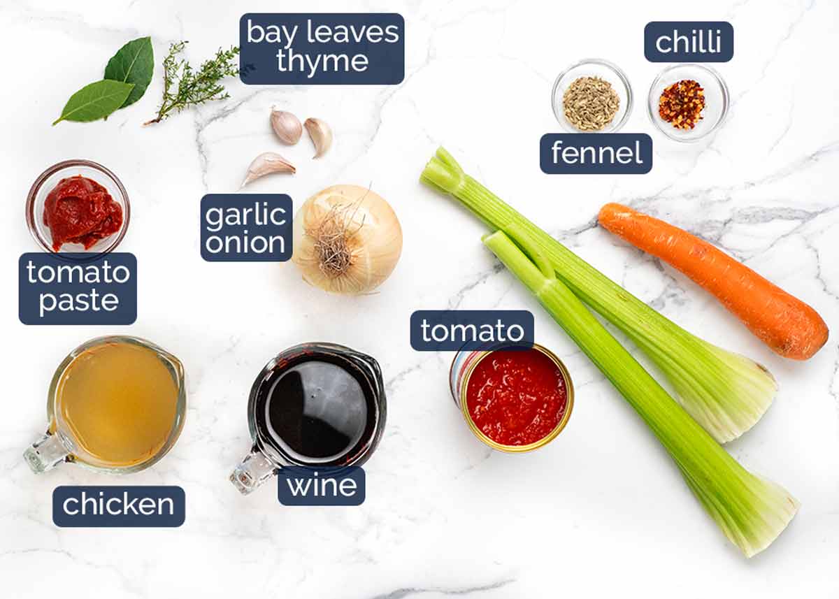 Ingredients in Sausage ragu pasta sauce