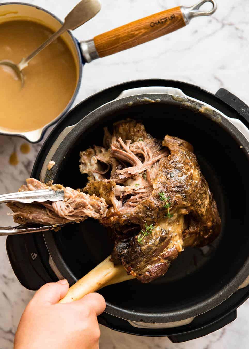 The most succulent and easiest lamb leg ever, this Slow Cooker Roast Lamb Leg takes minutes to prepare. The gravy is incredible! recipetineats.com