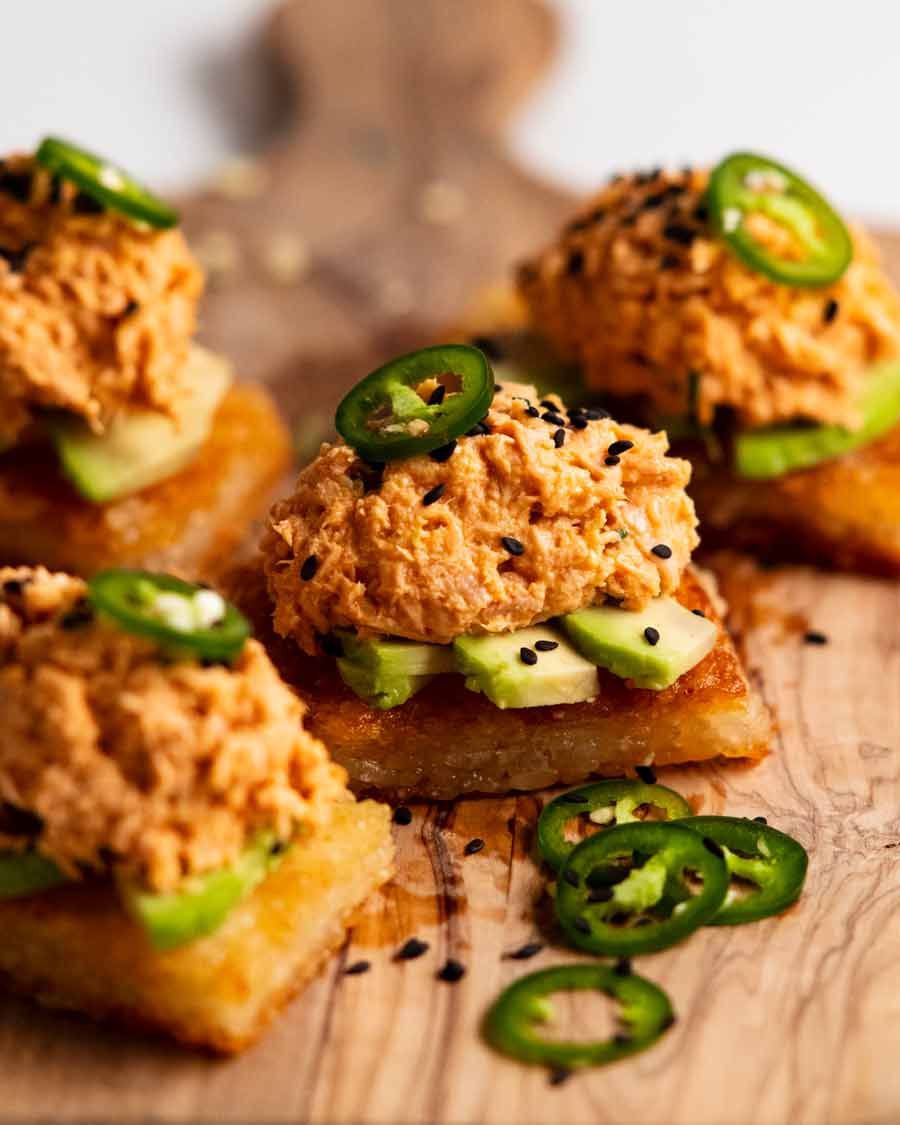 Spicy tuna crispy rice - canned tuna version