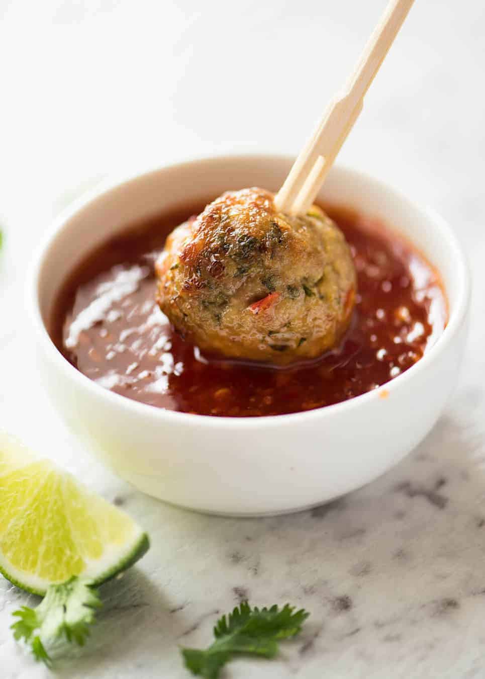 These Thai Meatballs are packed with bright, earthy Thai flavours! Make these with chicken or pork. recipetineats.com