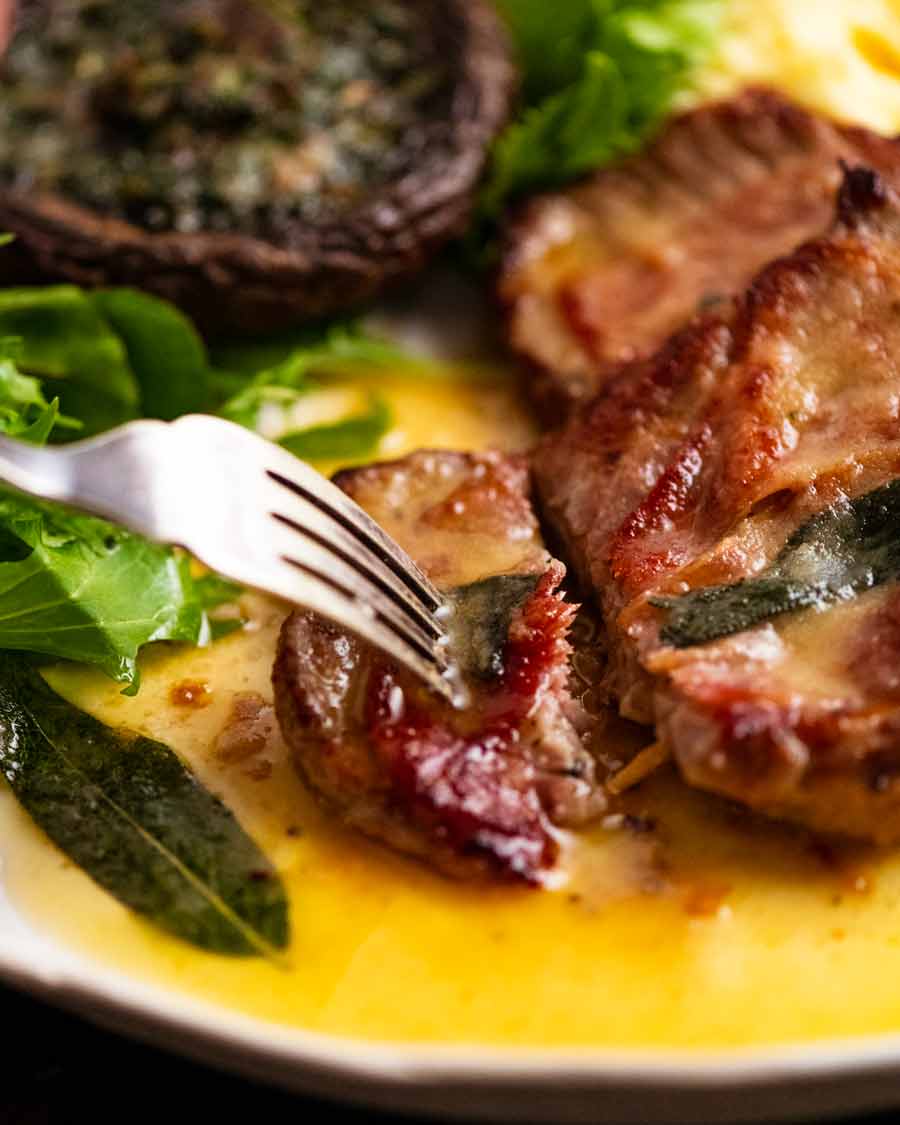 Eating Saltimbocca