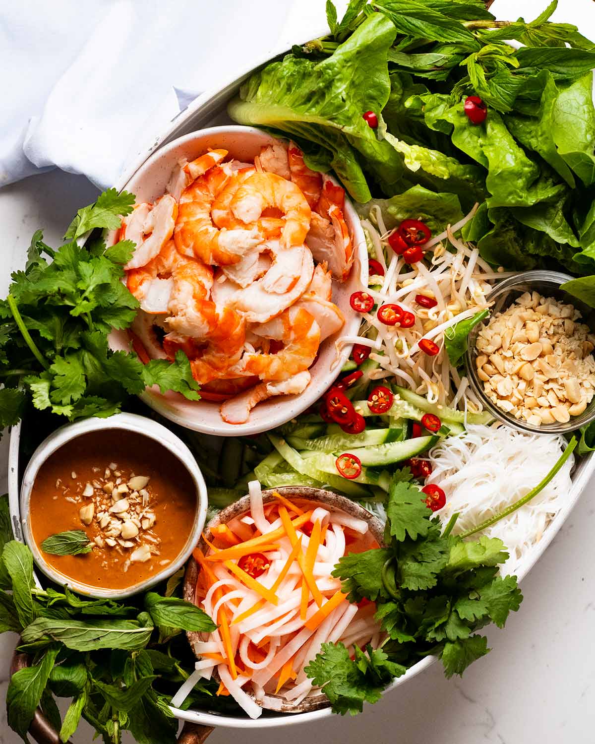 Vietnamese lettuce wrap platter