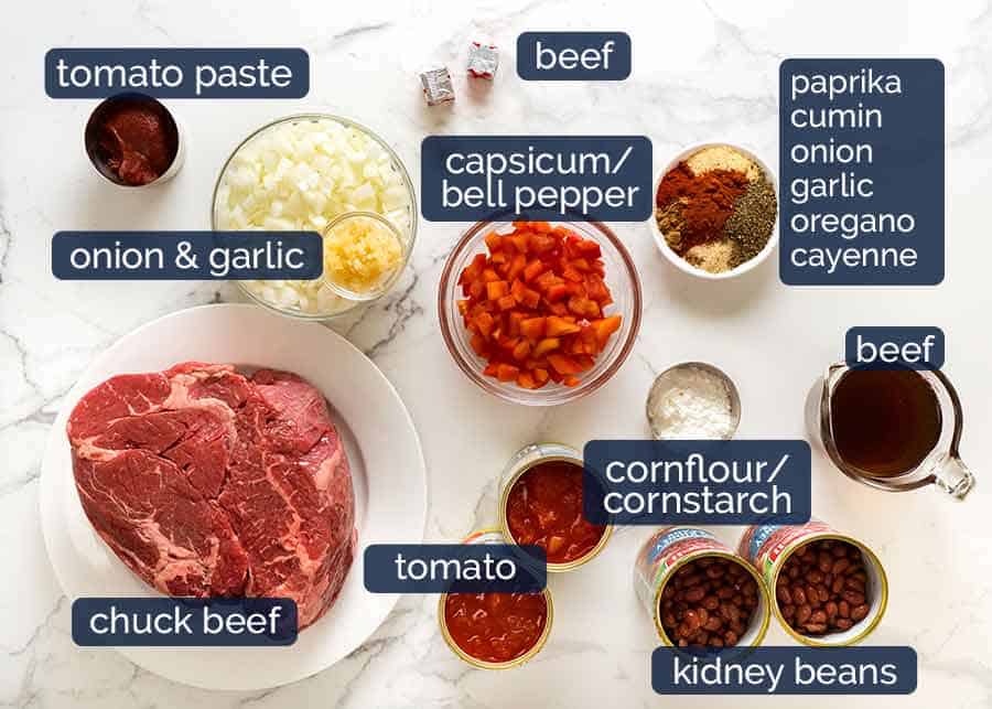 What goes in Shredded Beef Chilli Con Carne